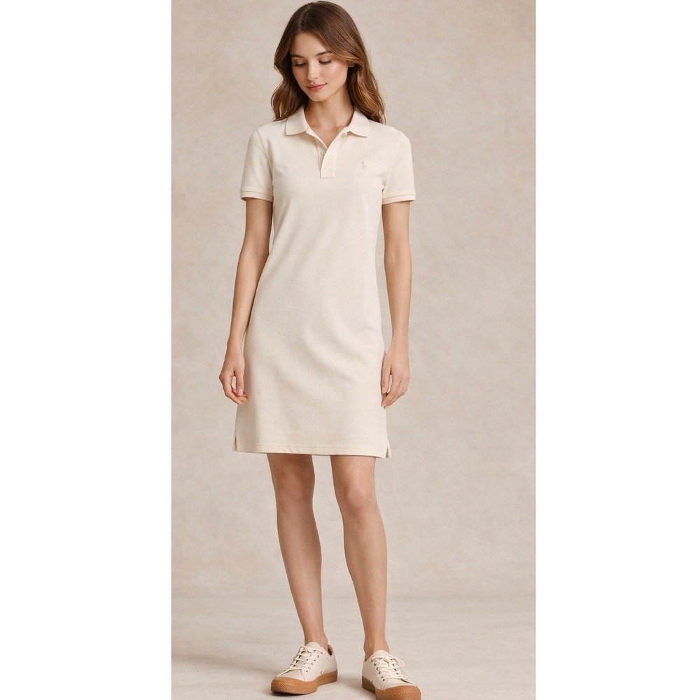 Vintage Ralph Lauren Cotton Pique Polo Dress Small Polished Preppy Vacation